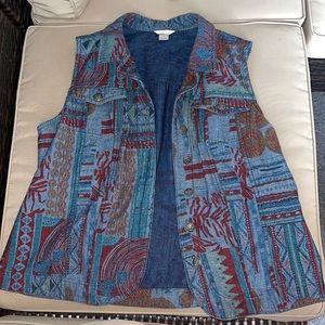 Christopher & Banks XL vintage vest with designs